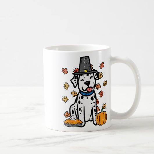 Erntedank Dalmatiner Niedlich Herbst Herbst Hunde Kaffeetasse (Rechts)