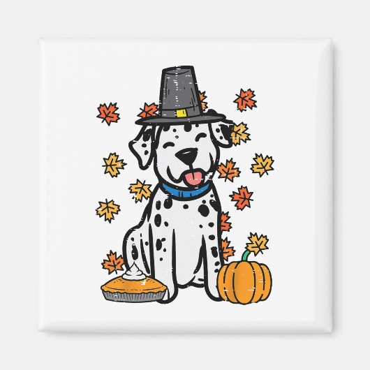 Erntedank Dalmatiner Niedlich Herbst Herbst Hunde Magnet (Vorne)