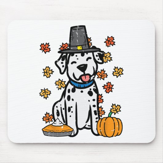 Erntedank Dalmatiner Niedlich Herbst Herbst Hunde Mousepad (Vorne)