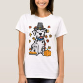 Erntedank Dalmatiner Niedlich Herbst Herbst Hunde T-Shirt (Vorderseite)