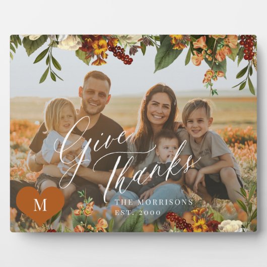 Erntedank Dank Familie Foto modern Fotoplatte (Vorderseite)