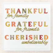 Erntedank Dank für Familie und Freunde Glasuntersetzer (Vorderseite)