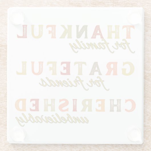 Erntedank Dank für Familie und Freunde Glasuntersetzer (Rückseite)