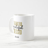 Erntedank Dankbar Dankbar Gesegnetes Elegant Kaffeetasse (Vorderseite Links)