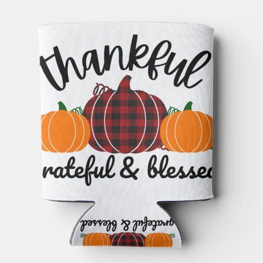 Erntedank Dankbar Dosenkühler (Rückseite)