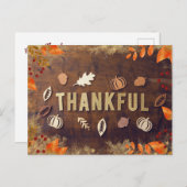 Erntedank Dankbar Feiertagspostkarte (Vorne/Hinten)