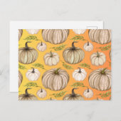 Erntedank dankbar Kürbisfleck fallen Kürbis Postkarte (Vorne/Hinten)