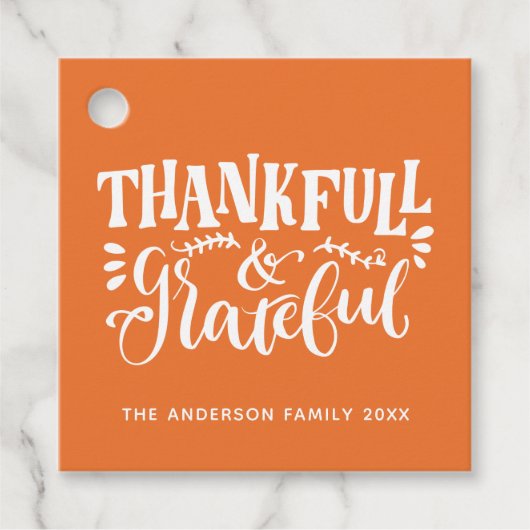 Erntedank Dankbar und dankbar Ernte Geschenkanhänger (Vorderseite)