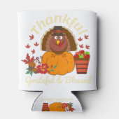 Erntedank Dankbar und gesegnet Dosenkühler (Rückseite)