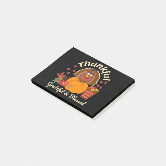 Erntedank Dankbar und gesegnet Post-it Klebezettel (angewinkelt)