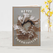 Erntedank Dankbarer Herbstfallfeuer Karte (Gelbe Blume)