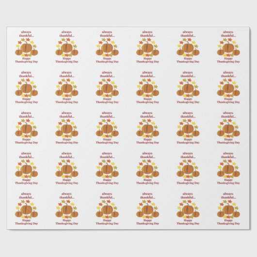 Erntedank Dankbarer Pumpkin Herbst Erntedank Geschenkpapier (Flach)