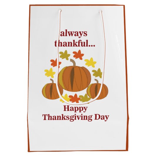 Erntedank Dankbarer Pumpkin Herbst Erntedank Mittlere Geschenktüte (Rückseite)