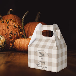 Erntedank Dankbarkeit Familienname Taupe Kariert Geschenkschachtel