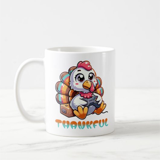 Erntedank Dankbarkeit Gamer Animal Türkei Kaffeetasse (Links)