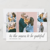Erntedank Dankbarkeit Script Foto Collage Feiertagskarte (Vorderseite)