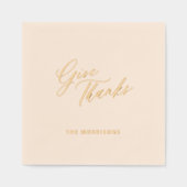 Erntedank danken goldenem Drehbuch Familienname Servietten Mit Folie (Vorderseite)