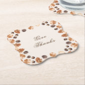 Erntedank danken Zitat Brown Blätter Conker Untersetzer (angewinkelt)