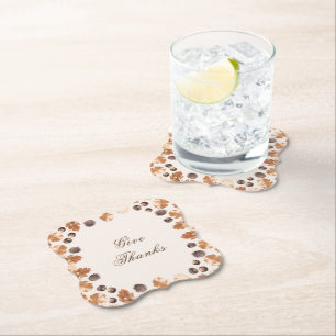 Erntedank danken Zitat Brown Blätter Conker Untersetzer