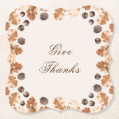 Erntedank danken Zitat Brown Blätter Conker Untersetzer (Vorderseite)