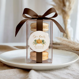 Erntedank Dankeschön an Orange Pumpkin Runder Aufkleber