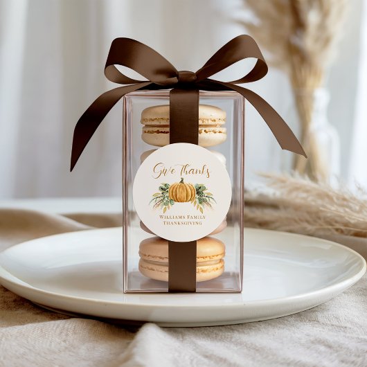 Erntedank Dankeschön an Orange Pumpkin Runder Aufkleber