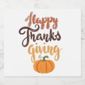 Erntedank Dankeschön Kürbis schreiben Bierflaschenetikett (Einzelnes Label)