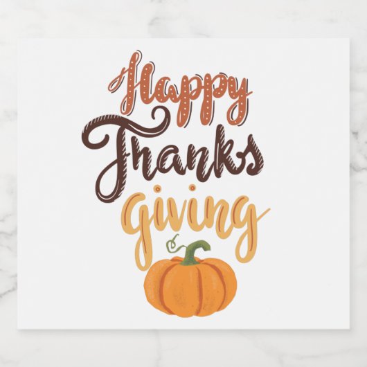 Erntedank Dankeschön Kürbis schreiben Bierflaschenetikett (Einzelnes Label)