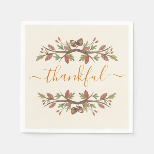 ERNTEDANK DANKFUL FALL FOLIAGE PAPIER NAPKINS SERVIETTE (Vorderseite)