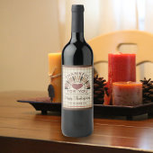 Erntedank DANKFUL FÜR SIE Rustikale Gingham Weinetikett