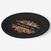 Erntedank Dark Orange Fall Foliage Pappteller (Schrägansicht)
