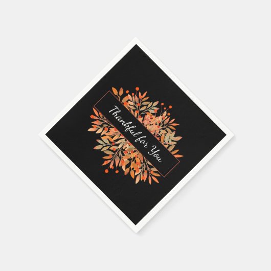 Erntedank Dark Orange Fall Foliage Serviette (Ecke)