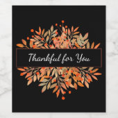 Erntedank Dark Orange Fall Foliage Weinetikett (Einzelnes Label)