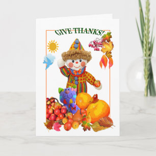 Erntedank Day Card für Kinder Feiertagskarte