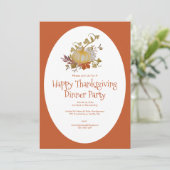 Erntedank Day Dinner Party Einladung (Stehend Vorderseite)