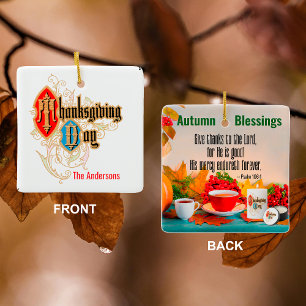 Erntedank Day/Give danke.. (Psalm 106:1) Keramikornament