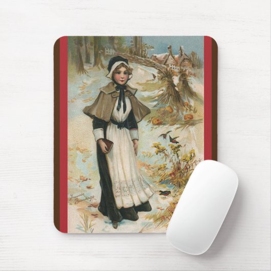 Erntedank Day Greetings mit einer Pilgerin Mousepad (Mit Mouse)
