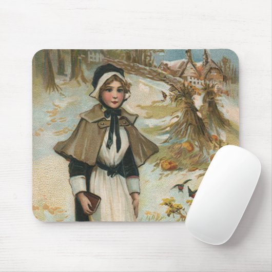 Erntedank Day Greetings mit einer Pilgerin Mousepad (Mit Mouse)