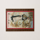 Erntedank Day Greetings mit einer Pilgerin Puzzle (Horizontal)