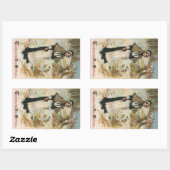 Erntedank Day Greetings mit einer Pilgerin Rechteckiger Aufkleber (Blatt)