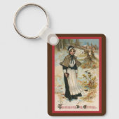 Erntedank Day Greetings mit einer Pilgerin Schlüsselanhänger (Vorderseite)