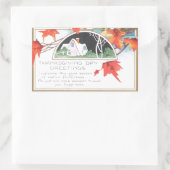 Erntedank Day Greetings Pink House Vintag Rechteckiger Aufkleber (Tasche)