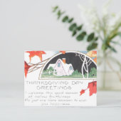 Erntedank Day Gruß Pink House Feiertagspostkarte (Stehend Vorderseite)