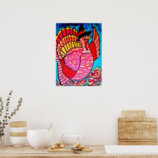 ERNTEDANK DAY HAPPY TURKEY Poster (Küche)