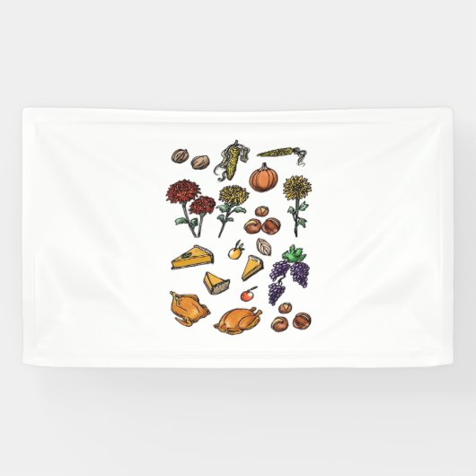 Erntedank Day Herbst Attribute Klassischer T - Shi Banner (Horizontal)