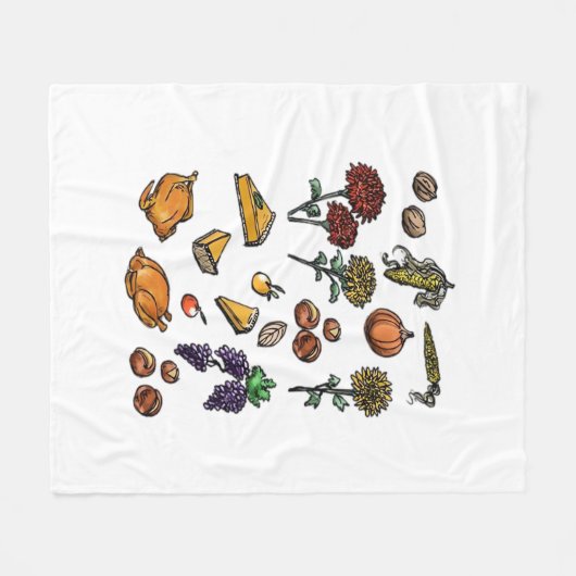 Erntedank Day Herbst Attribute Klassischer T - Shi Fleecedecke (Vorderseite (Horizontal))