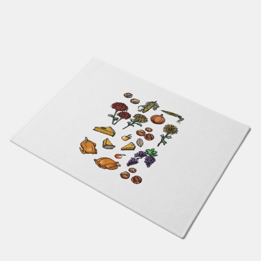 Erntedank Day Herbst Attribute Klassischer T - Shi Fußmatte (Schrägansicht)