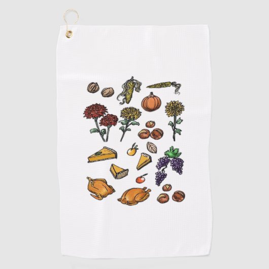 Erntedank Day Herbst Attribute Klassischer T - Shi Golfhandtuch (Vorderseite)