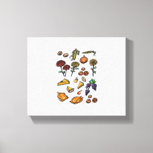 Erntedank Day Herbst Attribute Klassischer T - Shi Leinwanddruck (Vorderseite)