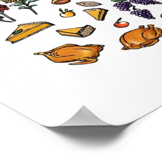 Erntedank Day Herbst Attribute Klassischer T - Shi Poster (Ecke)